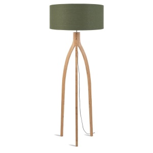 Lampadar cu trepied, realizat din materiale naturale, durabile si ecologice, Annapurna verde