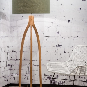 Lampadar cu trepied, realizat din materiale naturale, durabile si ecologice, Annapurna verde 42628 universul-luminii.ro
