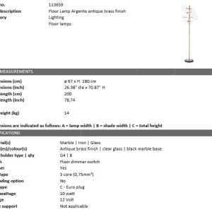 Lampadar design elegant LUX Argento 113659 HZ - Img 6