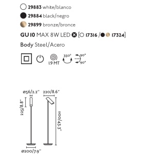 Lampadar design modern minimalist LINK III bronz 83768 universul-luminii.ro