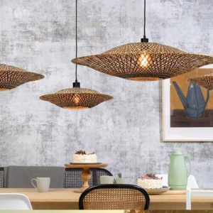 Lampadar din bambus Bali M natur, 60cm 194058 universul-luminii.ro