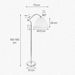 Lampadar elegant design italian Adjustable - Img 2