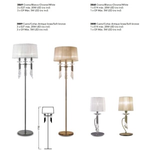 Lampadar elegant Tiffany crom/ abajur alb - Img 7