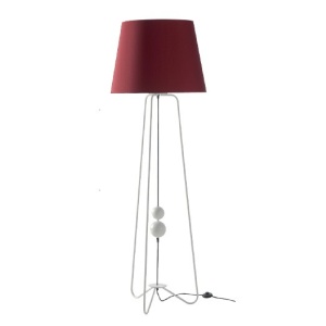 Lampadar, lampa de podea, abajur rosu, Satin 5367