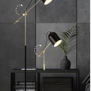 Lampadar/Lampa de podea design decorativ Odyssey negru/auriu 223088 universul-luminii.ro