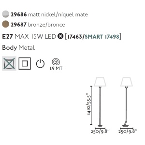 Lampadar / Lampa de podea eleganta design clasic REM auriu/alb 190168 universul-luminii.ro