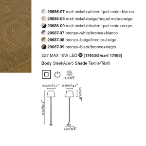 Lampadar / Lampa de podea eleganta design clasic REM bronz/bej 91858 universul-luminii.ro