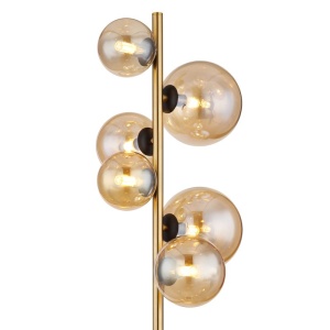 Lampadar, lampa de podea LED design modern Riha negru, alama 114398 universul-luminii.ro