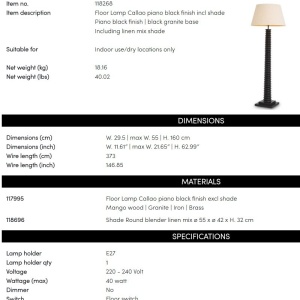 Lampadar, Lampa de podea LUX Callao 225158 universul-luminii.ro