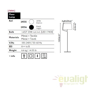 Lampadar / Lampa de podea moderna BERNI 29336 44108 universul-luminii.ro