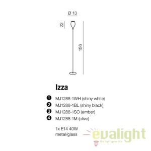 Lampadar / Lampa de podea moderna Izza Amber 175968 universul-luminii.ro