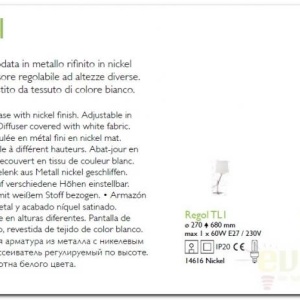 Lampadar, lampa de podea REGOL PT1 BIANCO 014609 46918 universul-luminii.ro