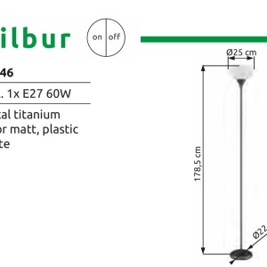 Lampadar, Lampa de podea WILBUR 591868 universul-luminii.ro