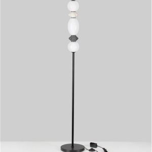 Lampadar LED decorativ ceramica gri, alb, PALLINA 244938 universul-luminii.ro