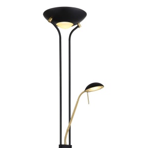 Lampadar LED design modern Leonas negru, alama 118048 universul-luminii.ro