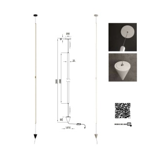 Lampadar LED vertical design modern minimalist VERTICAL 36W negru - Img 4