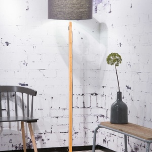 Lampadar modern cu baza din lemn si abajur textil FUJI, gri inchis FUJI/F/4723/DG 56708 universul-luminii.ro