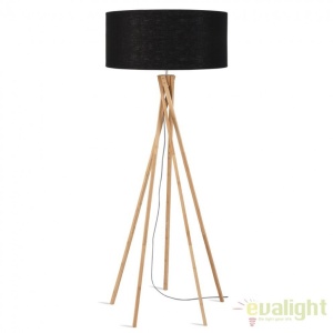 Lampadar realizat din materiale naturale, durabile si ecologice, KILIMANJARO/F negru