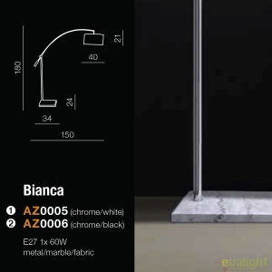 Lampadar tip arc reglabil design modern Bianca White - Img 6