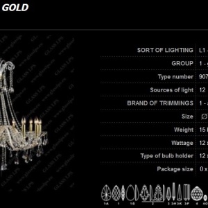 Lustra 12 brate cristal Bohemia L11 907/12/1-A - Img 2