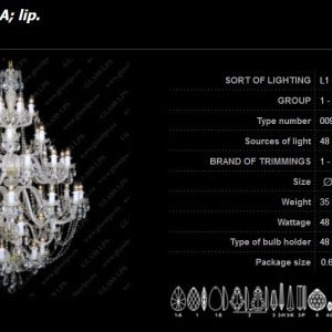 Lustra 48 brate cristal Bohemia L11 009/48/1-A; lip. 173768 universul-luminii.ro