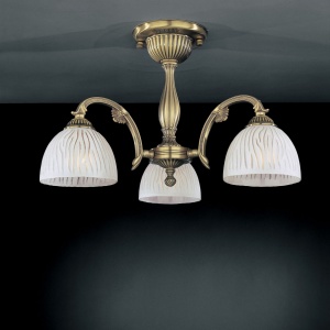 Lustra aplicata cu 3 brate clasica design italian din alama, sticla 5650 RA-PL. 5670/3 102298 universul-luminii.ro