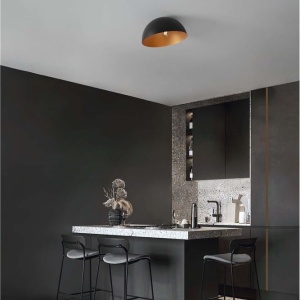 Lustra aplicata design decorativ GEA negru/auriu D-40cm - Img 2