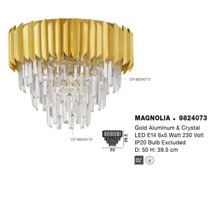 Lustra aplicata design elegant MAGNOLIA aurie - Img 2