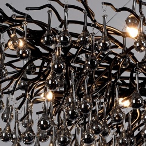 Lustra aplicata design magnific ICICLE negru, 100cm - Img 2
