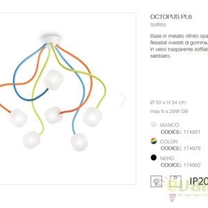 Lustra aplicata design modern cu brate flexibile OCTOPUS PL6 multicolor 174976 - Img 3