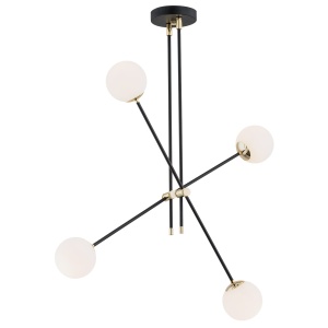 Lustra aplicata design modern minimalist ABSTRACT negru/alama - Img 1