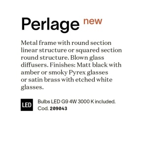 Lustra aplicata design modern Perlage pl18 negru/alama/amber - Img 2