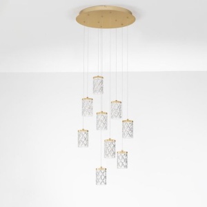 Lustra aurie cu 9 pendule LED PHOS 630958 universul-luminii.ro
