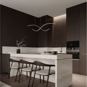 Lustra BRIO neagra liniara cu iluminat LED CCT 248258 universul-luminii.ro