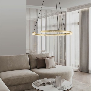 Lustra circulara aluminiu auriu GREAMY D-65cm