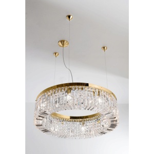 Lustra cristal Asfour design modern de lux Ring 24K 80cm gold plated 95788 universul-luminii.ro