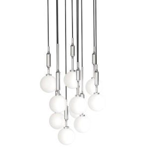 Lustra cu 10 pendule pentru tavane inalte, hol, casa scarii Ero X crom 40 - Img 4