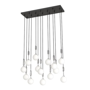 Lustra cu 14 pendule Ero XIV Crom 80x25 - Img 3