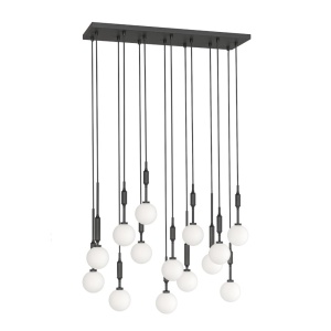 Lustra cu 14 pendule Ero XIV Negru 80x25 - Img 3