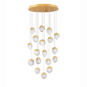 Lustra cu 18 pendule LED ALICIA auriu