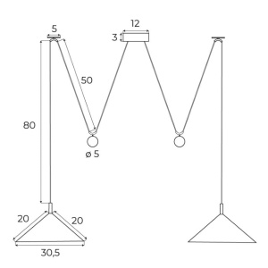 Lustra cu 2 pendule LED suspendate VULCANO II - Img 2