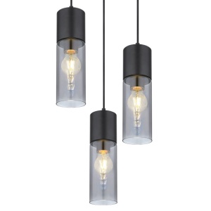 Lustra cu 3 pendule design modern ANNIKA negru 114348 universul-luminii.ro