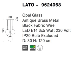 Lustra cu 3 pendule, design modern Lato 75408 universul-luminii.ro
