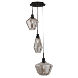 Lustra cu 3 pendule din sticla fumurie Mia 5423-3BK SRT