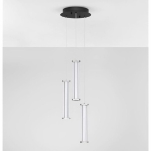 Lustra cu 3 pendule LED 3000K PHEME nickel satinat - Img 2