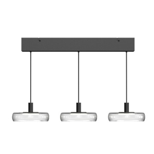 Lustra cu 3 pendule LED Float sticla transparenta