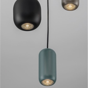 Lustra cu 3 pendule metal negru, maro, verde MARLIN 625918 universul-luminii.ro