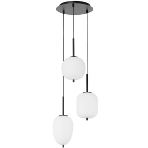 Lustra cu 3 pendule modern Lato negru 202038 universul-luminii.ro