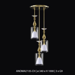 Lustra cu 3 pendule moderna design LUX ANOMALY 05-CH, auriu 96058 universul-luminii.ro