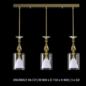 Lustra cu 3 pendule moderna design LUX ANOMALY 06-CH, auriu 96068 universul-luminii.ro